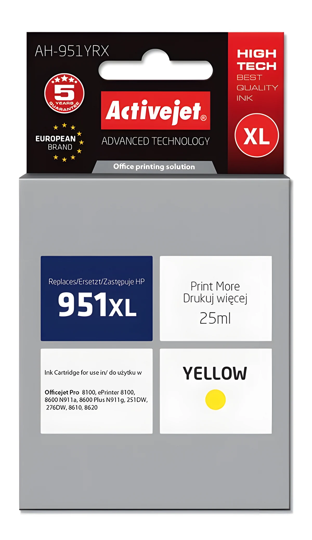 Activejet AH-951YRX Tusz 25ml Żółty do HP