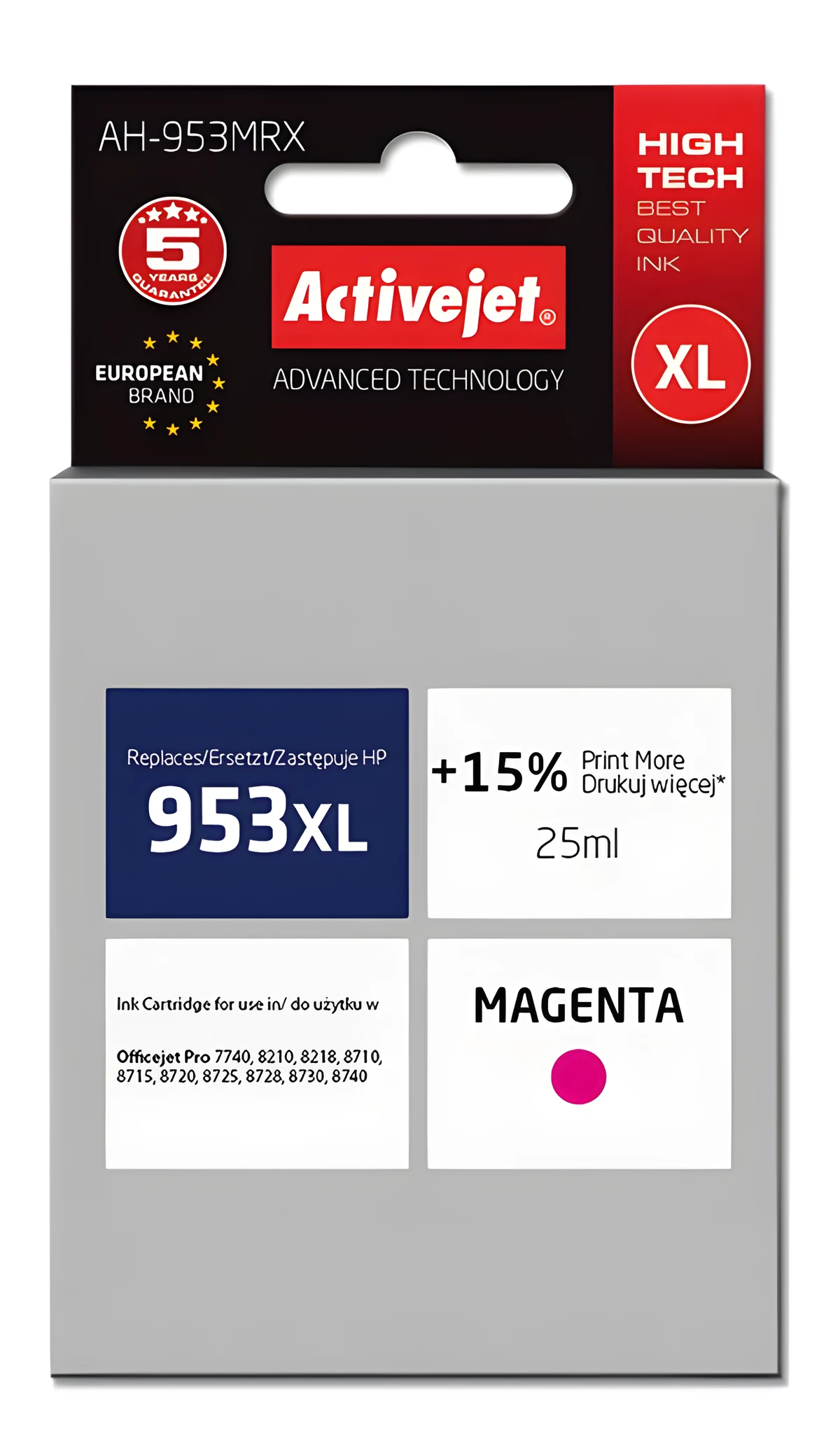 Activejet AH-953MRX Tusz 25ml Czerwony Do HP