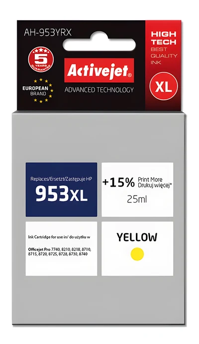 Tusz Activejet AH-953YRX 25 ml do drukarek HP Officejet Pro