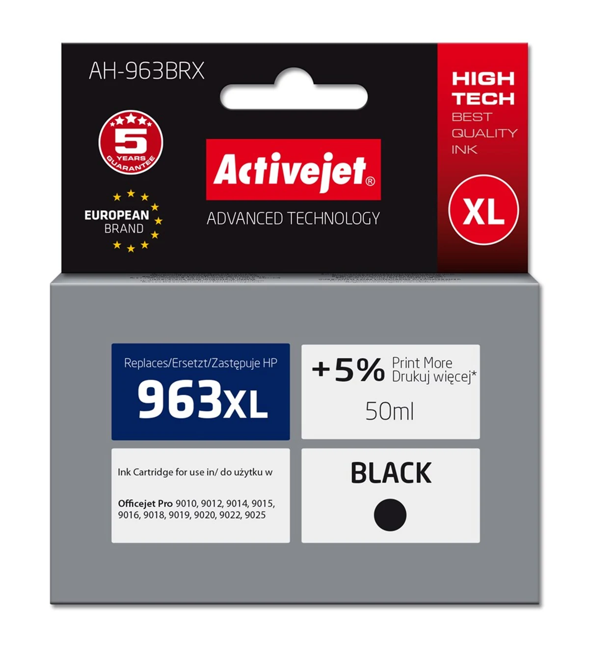 Activejet AH-963BRX Tusz, 50 ml, czarny, 2100 stron
