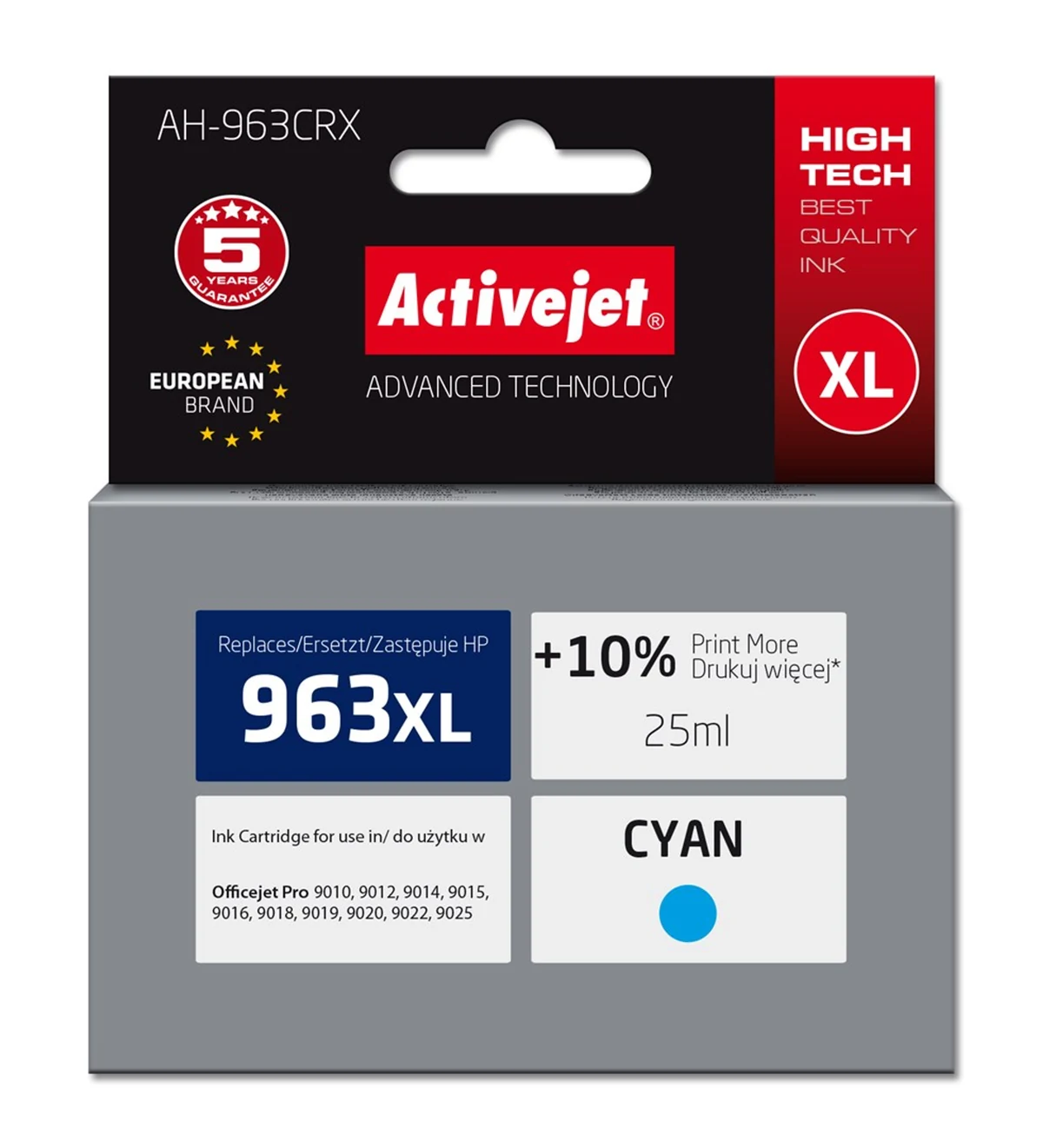 Activejet AH-963CRX Tusz, 25 ml, niebieski