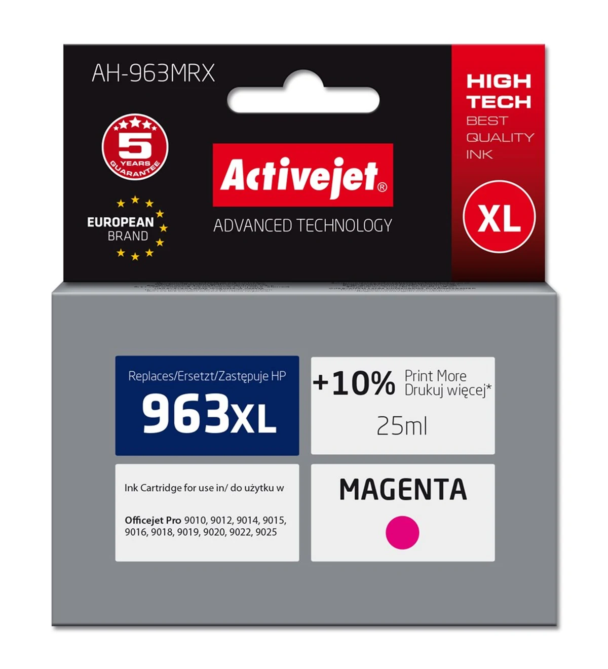 Activejet AH-963MRX Tusz, Zamiennik HP 963XL, 25 ml, Czerwony
