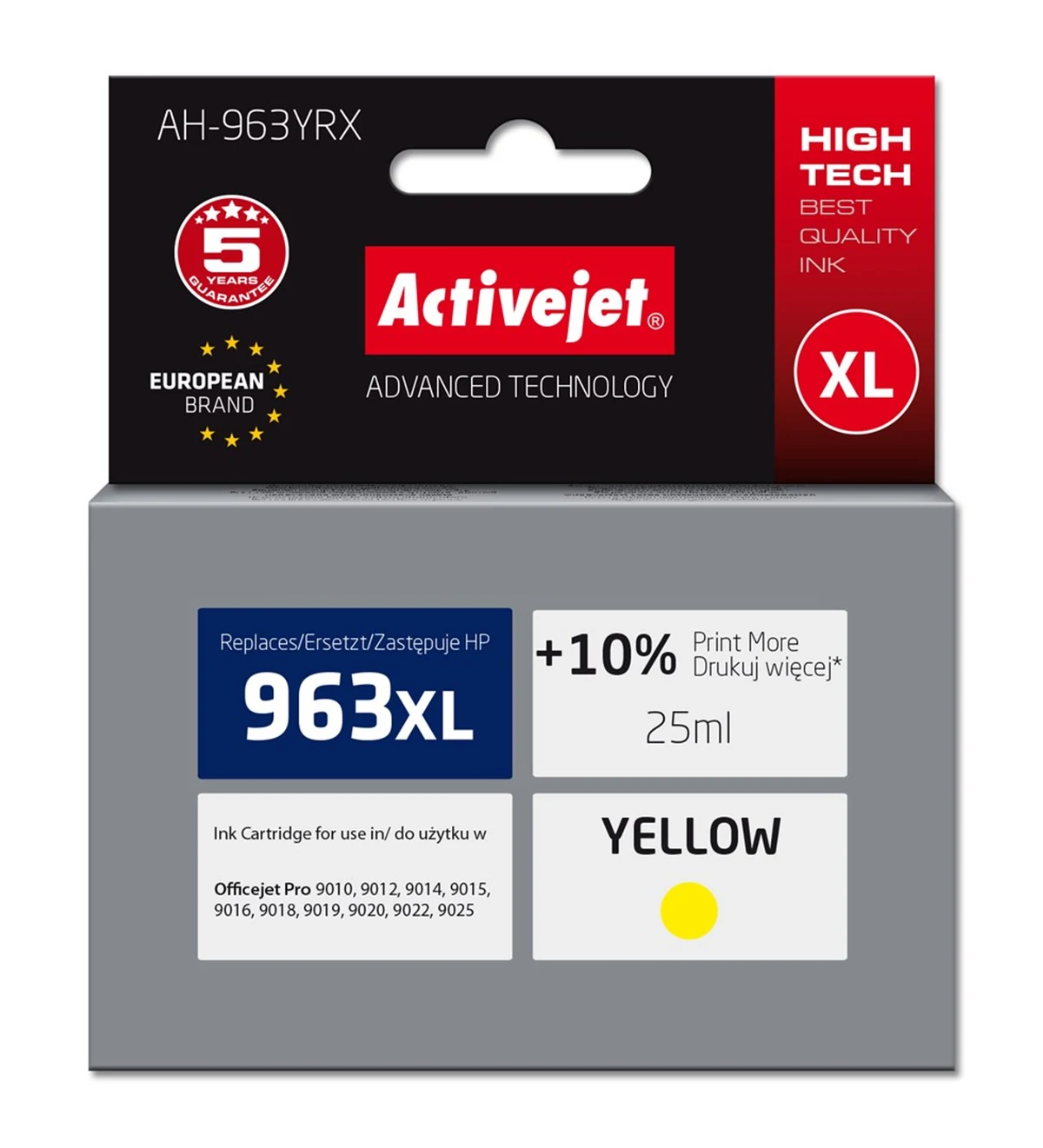 Activejet AH-963YRX Tusz, 25 ml, Żółty, 1760 stron