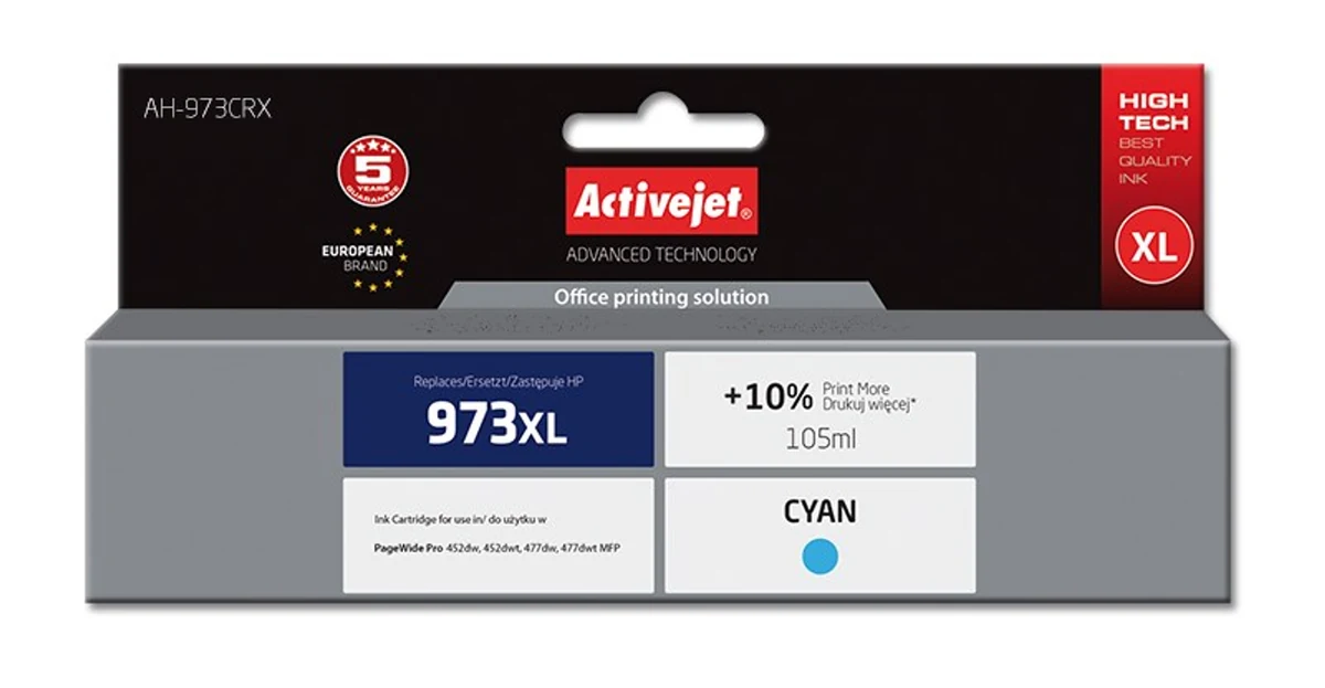 Activejet AH-973CRX Tusz 105ml Niebieski Do HP