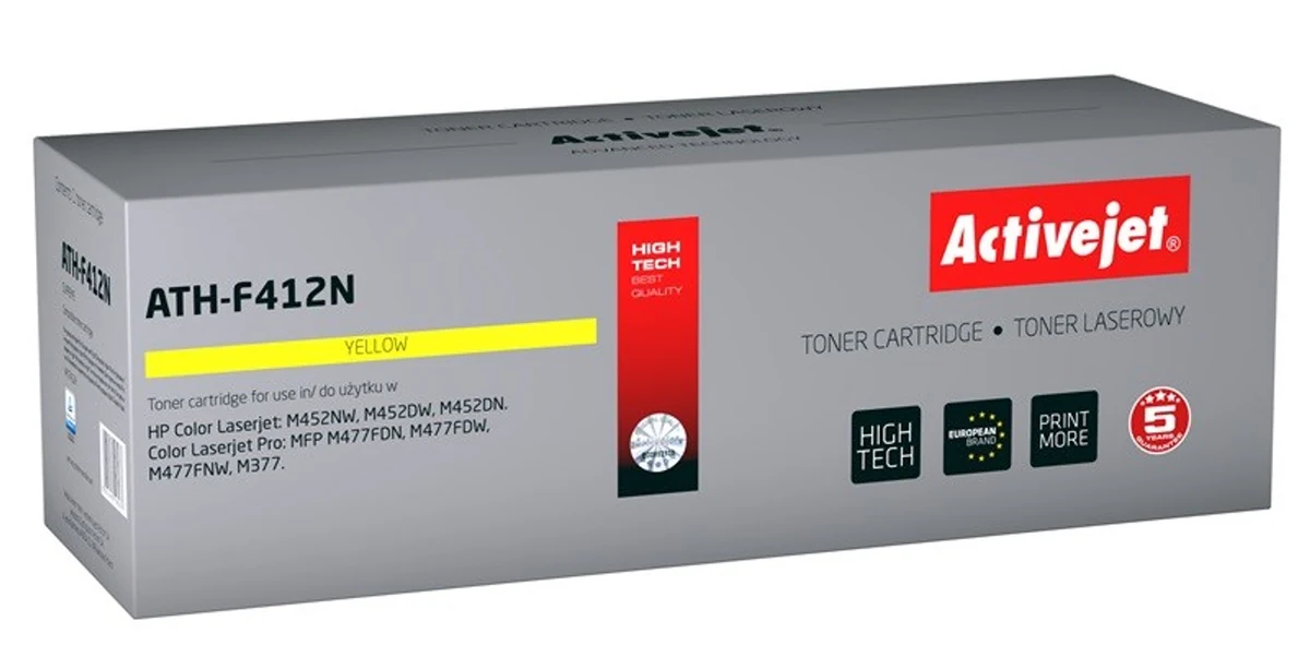 Activejet ATH-F412N Toner (zamiennik HP 410A CF412A; 2300 stron; öölt)