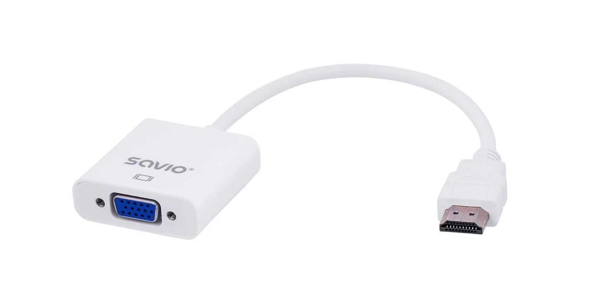 Adapter SAVIO CL-27/B HDMI do VGA 0,10m biały