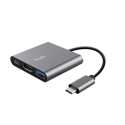 Adapter TRUST DALYX 3-IN-1 USB-C Czysta nazwa: Adapter wielofunkcyjny TRUST DALYX z USB-C