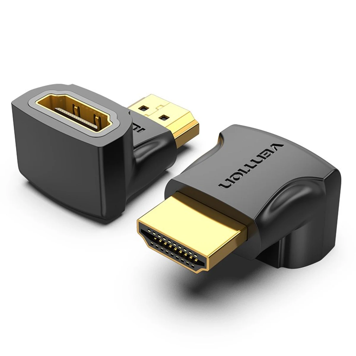Adapter Vention HDMI 90° męski czarny