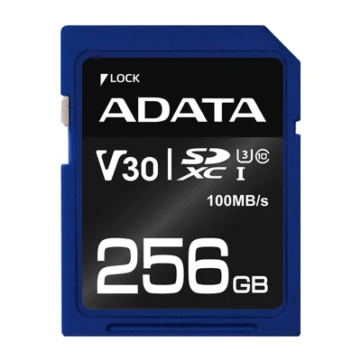 Karta pamięci microSD ADATA Premier Pro 256 GB, klasa 10, UHS-I/U3, prędkość zapisu 30 MB/s