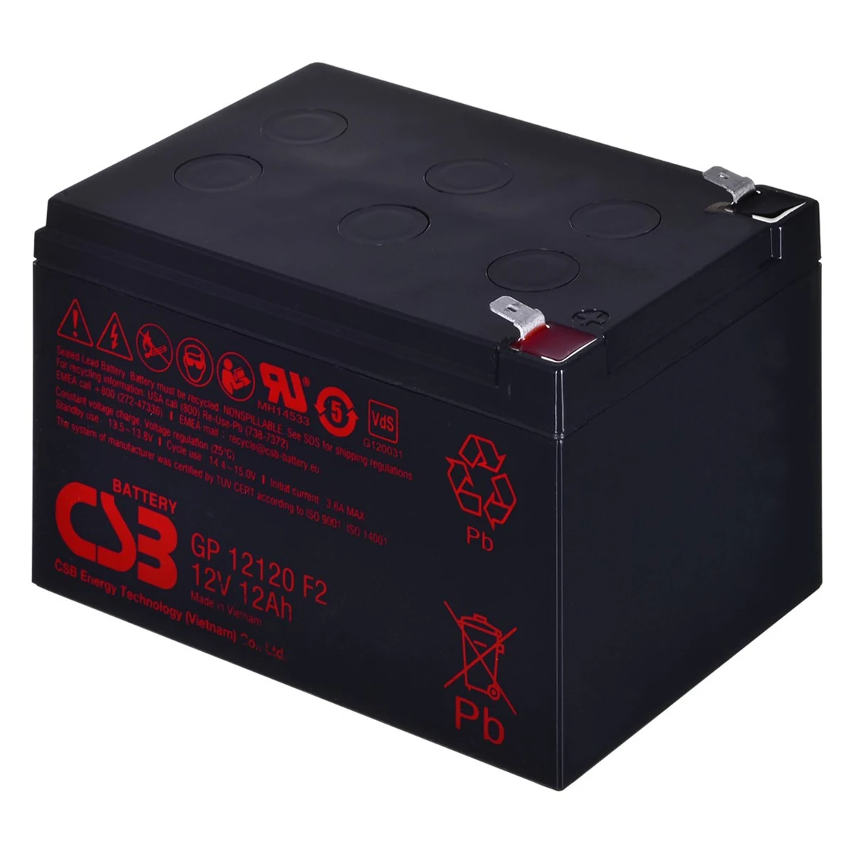 Akumulator CSB GP12120F2 12V 12Ah Czarny