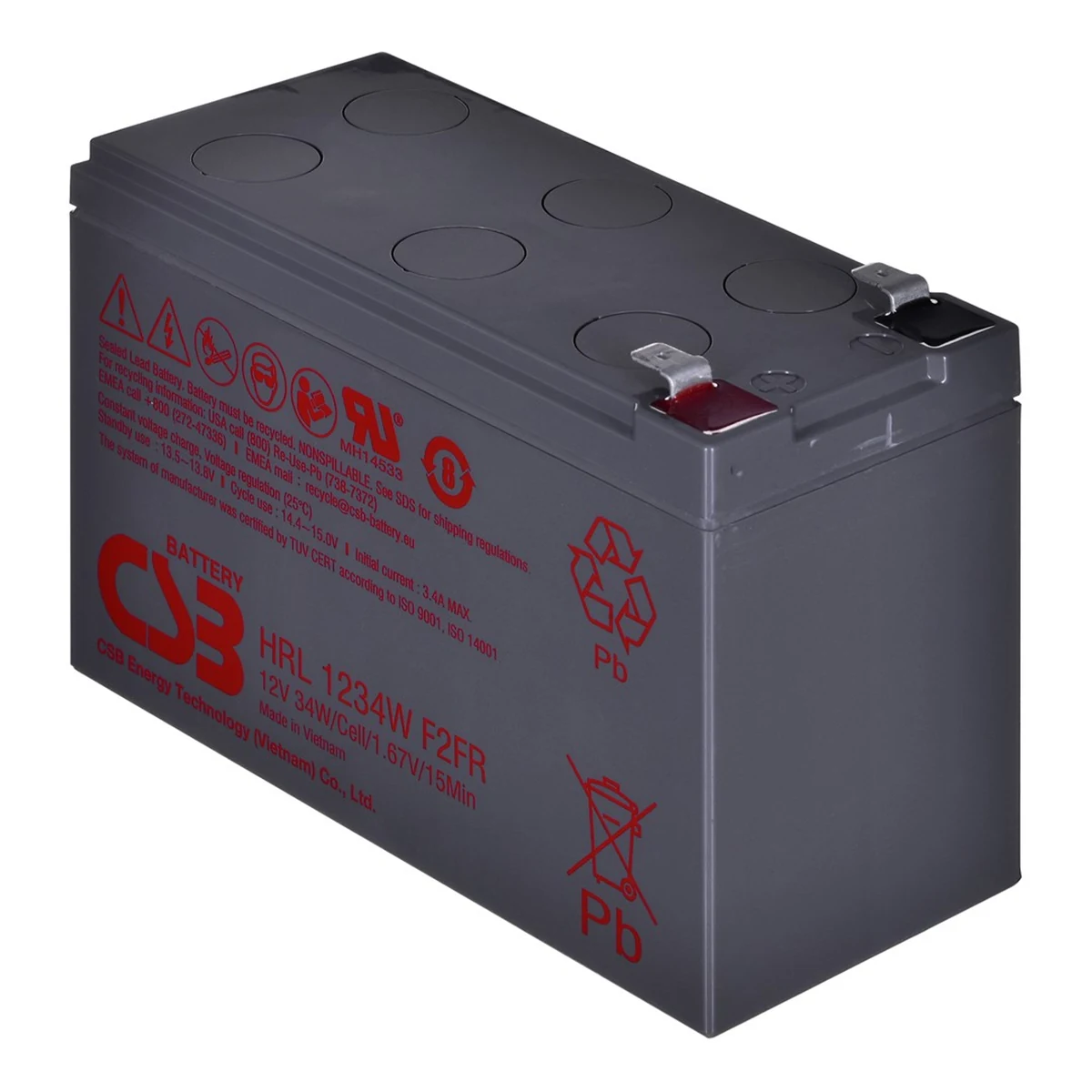 Akumulator CSB HRL1234WF2FR 12V 9Ah Szary