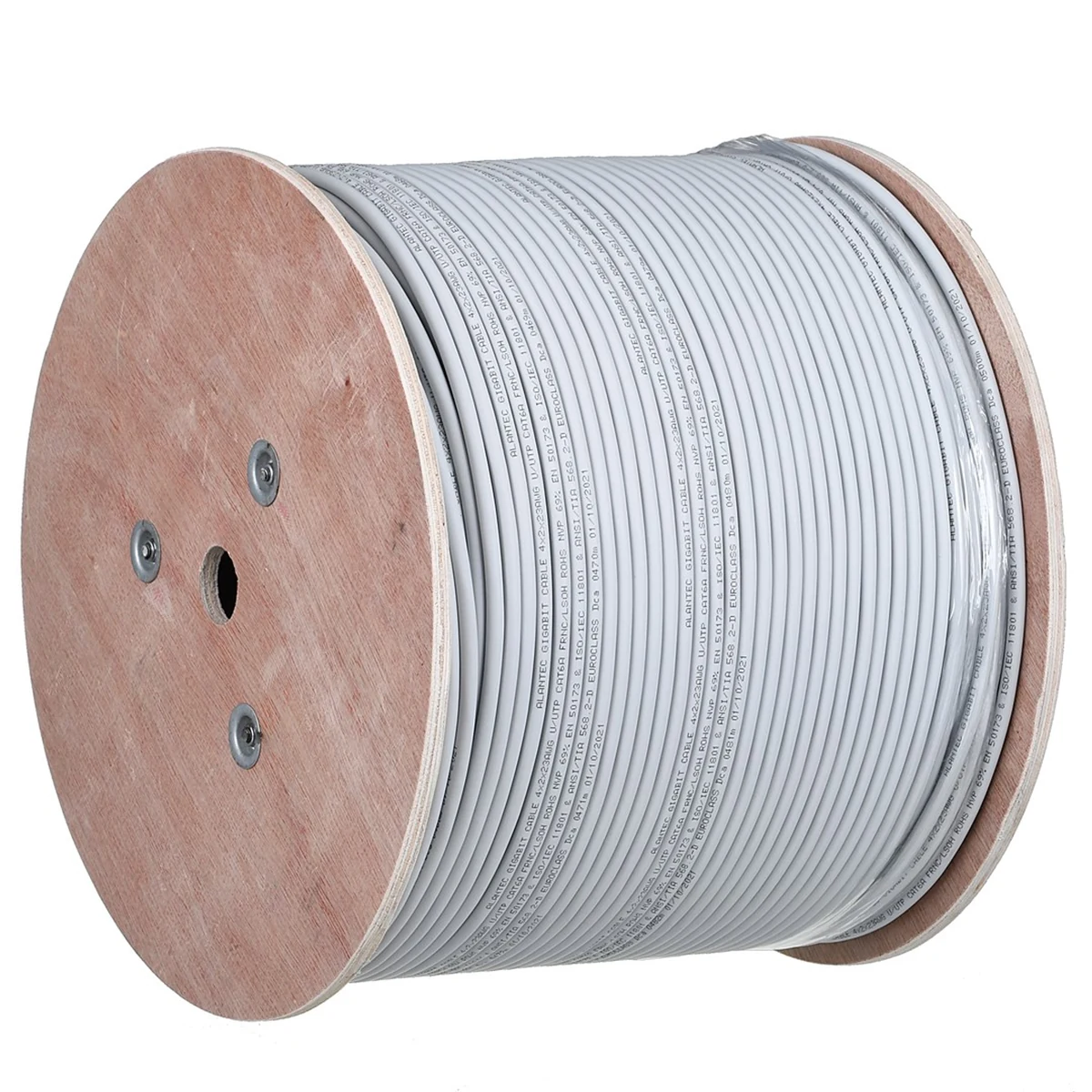 Kabel sieciowy Alantec U/UTP kat. 6A, 500 m, 10 Gb/s, szary