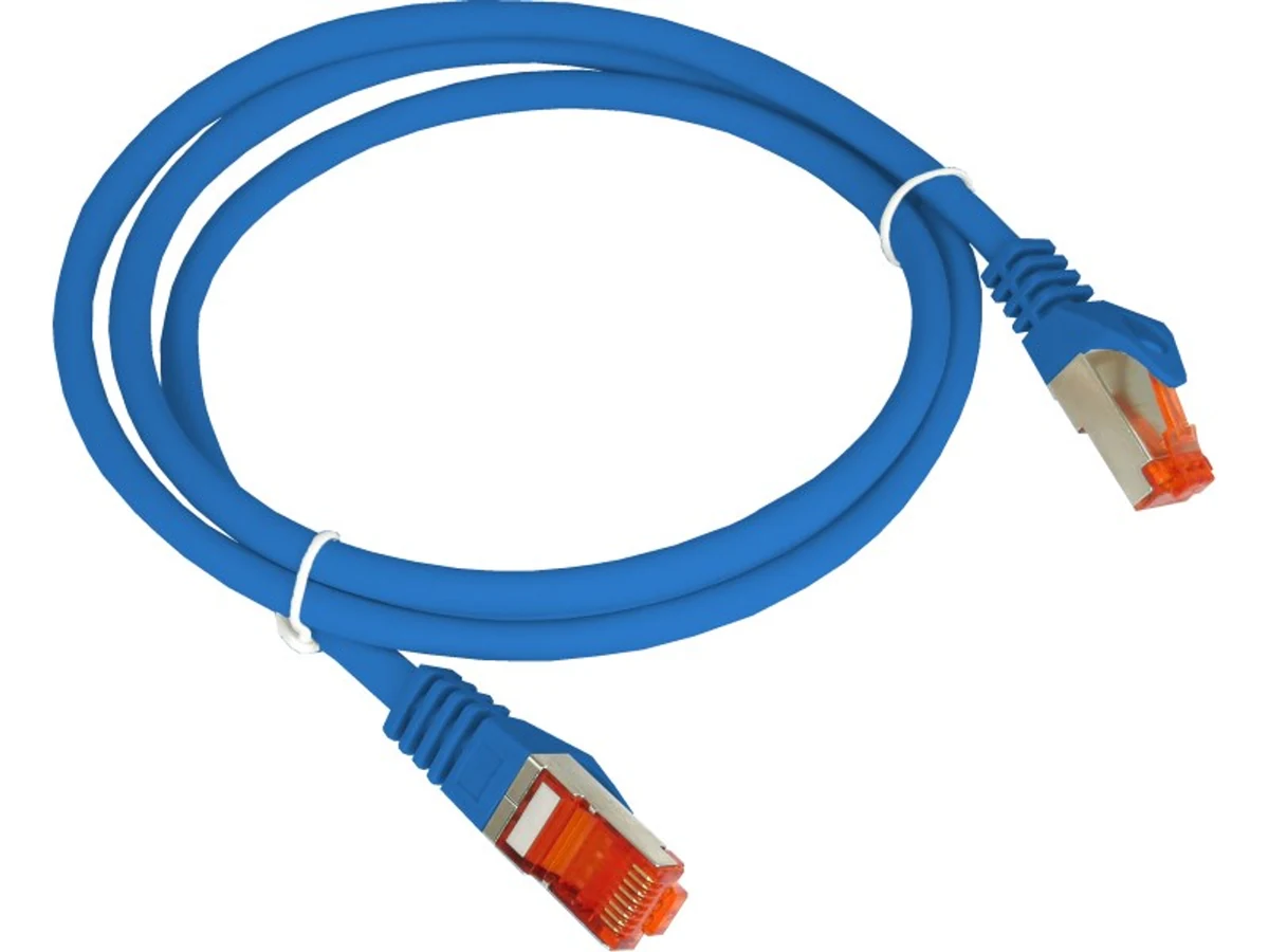 Przewód patchowy F/UTP kat. 6, PVC, 0.5 m, niebieski