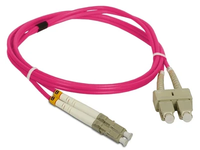 Kabel światłowodowy ALANTEC MM OM4 LC-SC 1m różowy