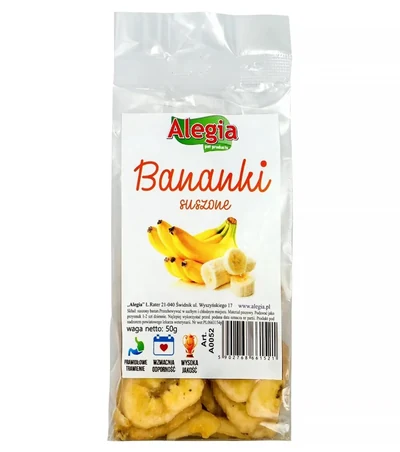 Przysmak dla gryzoni: Banany suszone Alegia 50g