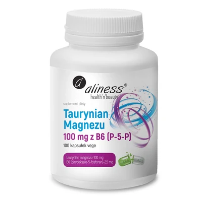 Aliness Taurynian Magnezu 100mg + B6 x 100 kaps.