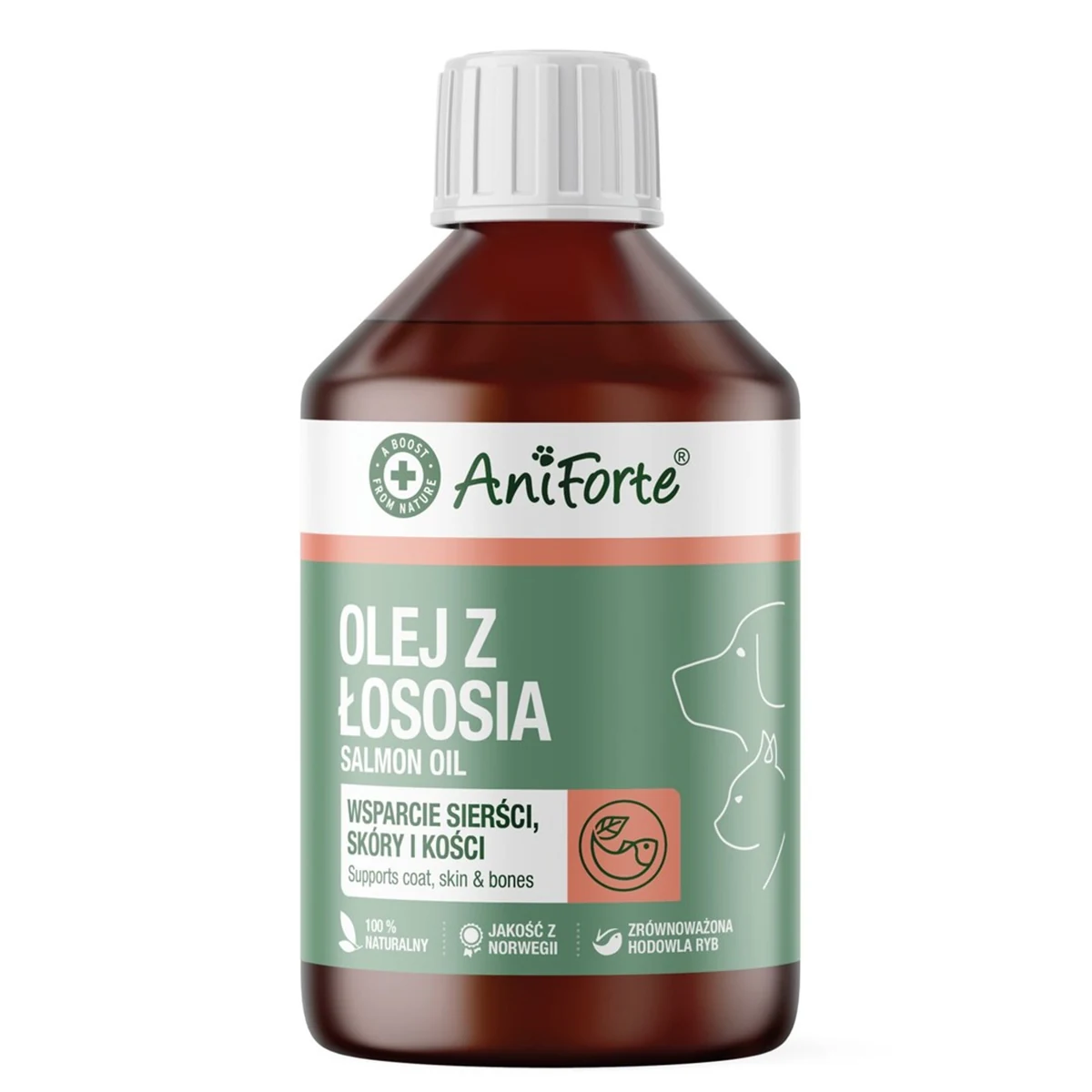 AniForte Olej z łososia 250ml - dla psa i kota