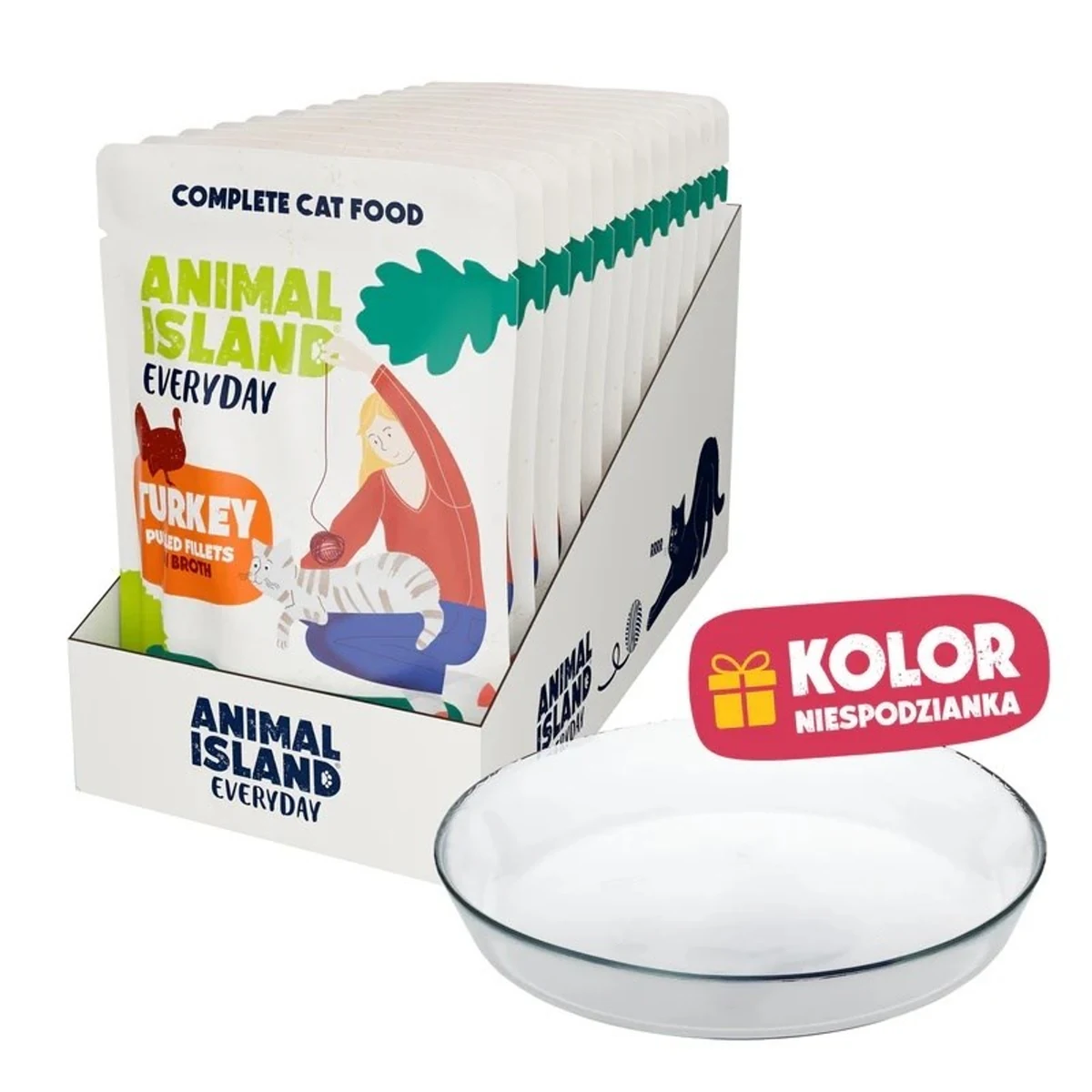 ANIMAL ISLAND Indyk w filecie 12x85g+talerzyk
