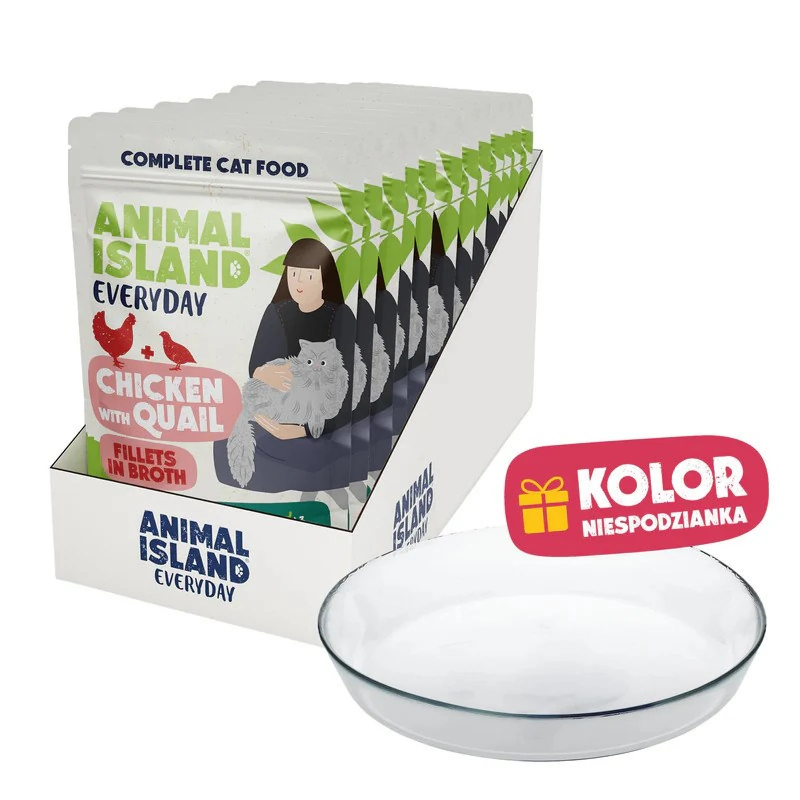 ANIMAL ISLAND kurczak z przepiórką 12x85g+talerzyk — zdjęcie 1 z 2