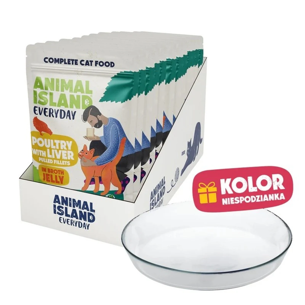 ANIMAL ISLAND NEW JELLY EVERYDAY 12X85g+talerzyk