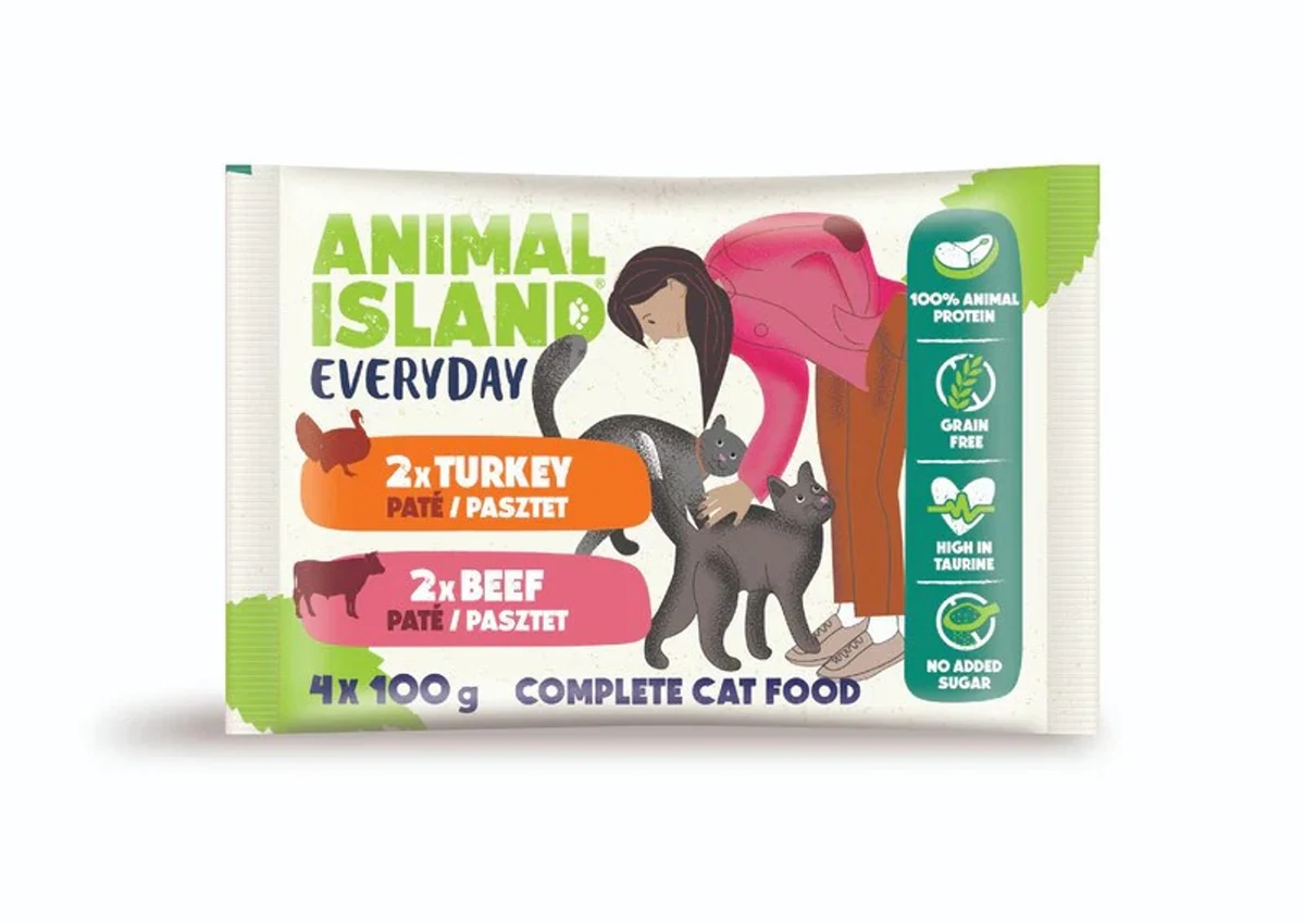 ANIMAL ISLAND wołowina/indyk 4x100g dla kota
