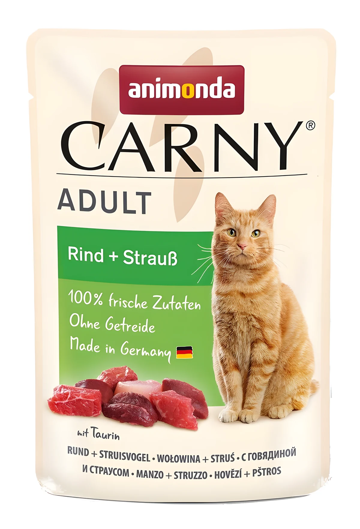 Animonda Carny Adult Pouch Beef, Ostrich 85g