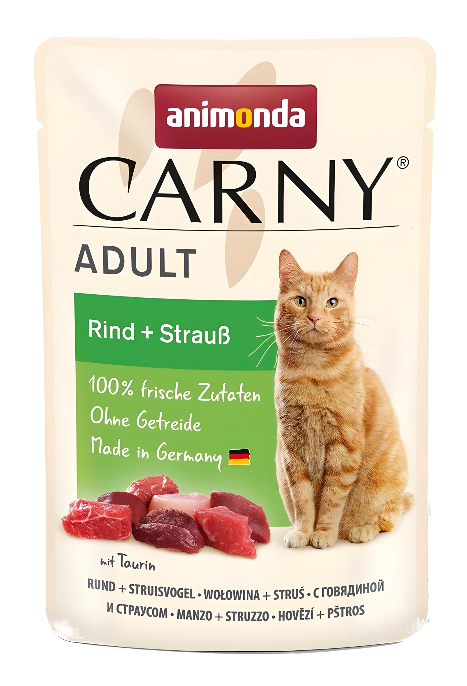 Animonda Carny Adult Pouch Beef, Ostrich 85g