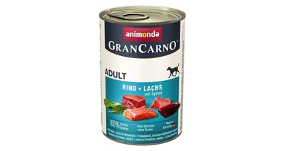 Karma mokra dla dorosłych kotów Animonda Grancarno Adult - łosoś i szpinak, 400g