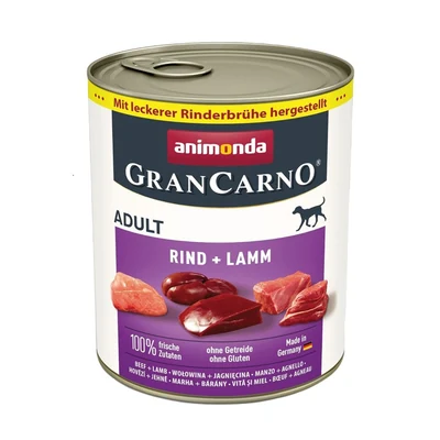 Karma mokra dla dorosłych psów Animonda Grancarno Adult wołowina i jagnięcina 800g