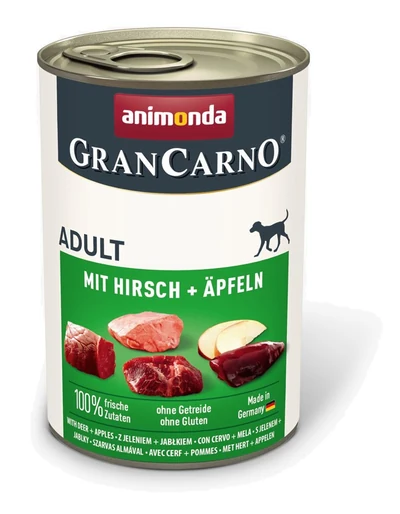 Karma mokra dla dorosłych psów Animonda GranCarno Adult wołowina z jeleniem 400g