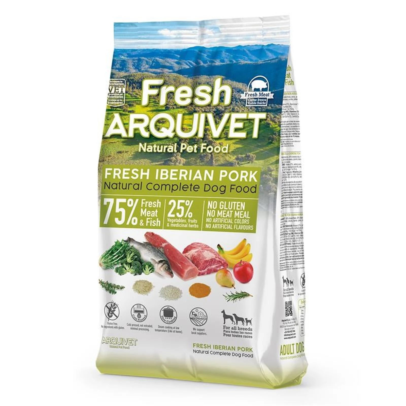 Arquivet Fresh 10 kg - Półwilgotna karma z rybą i wieprzowiną