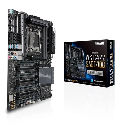 Płyta główna serwerowa ASUS WS C422 SAGE, Intel C422, Socket 2066, 8x DDR4 2666 RDIMM/LRDIMM, 7x PCIe 3.0, obsługa NVIDIA 4-Way SLI/AMD