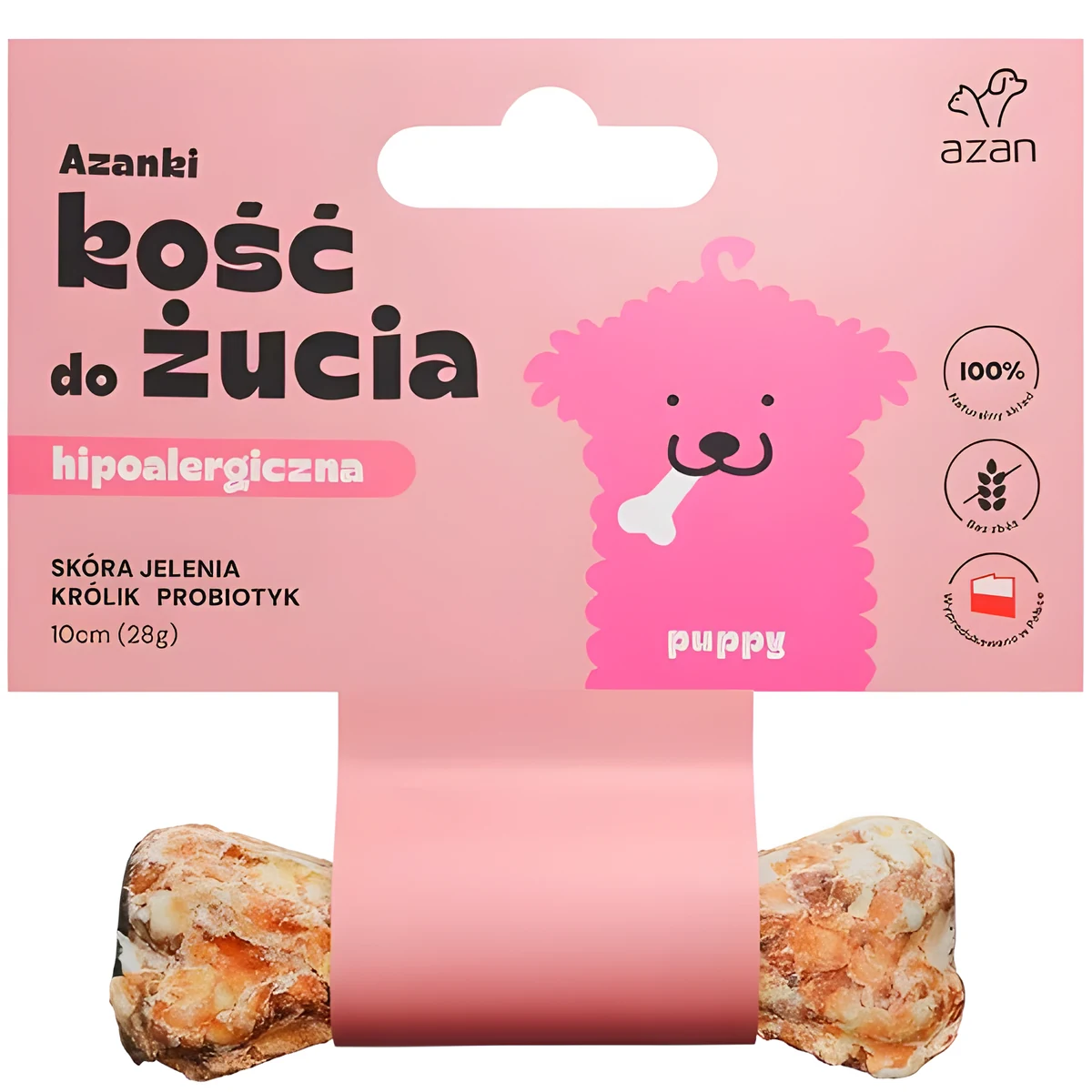 AZANKI Kość hipoalergiczna ze skóry jelenia 10cm