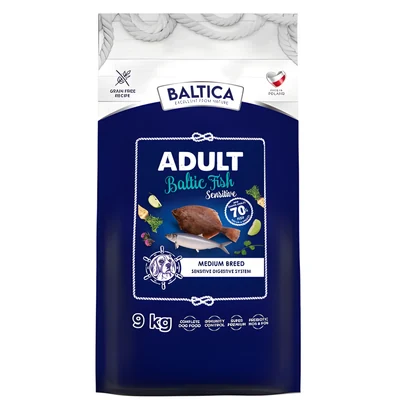 Karma sucha dla dorosłych psów wrażliwych Baltic Fish, 9 kg