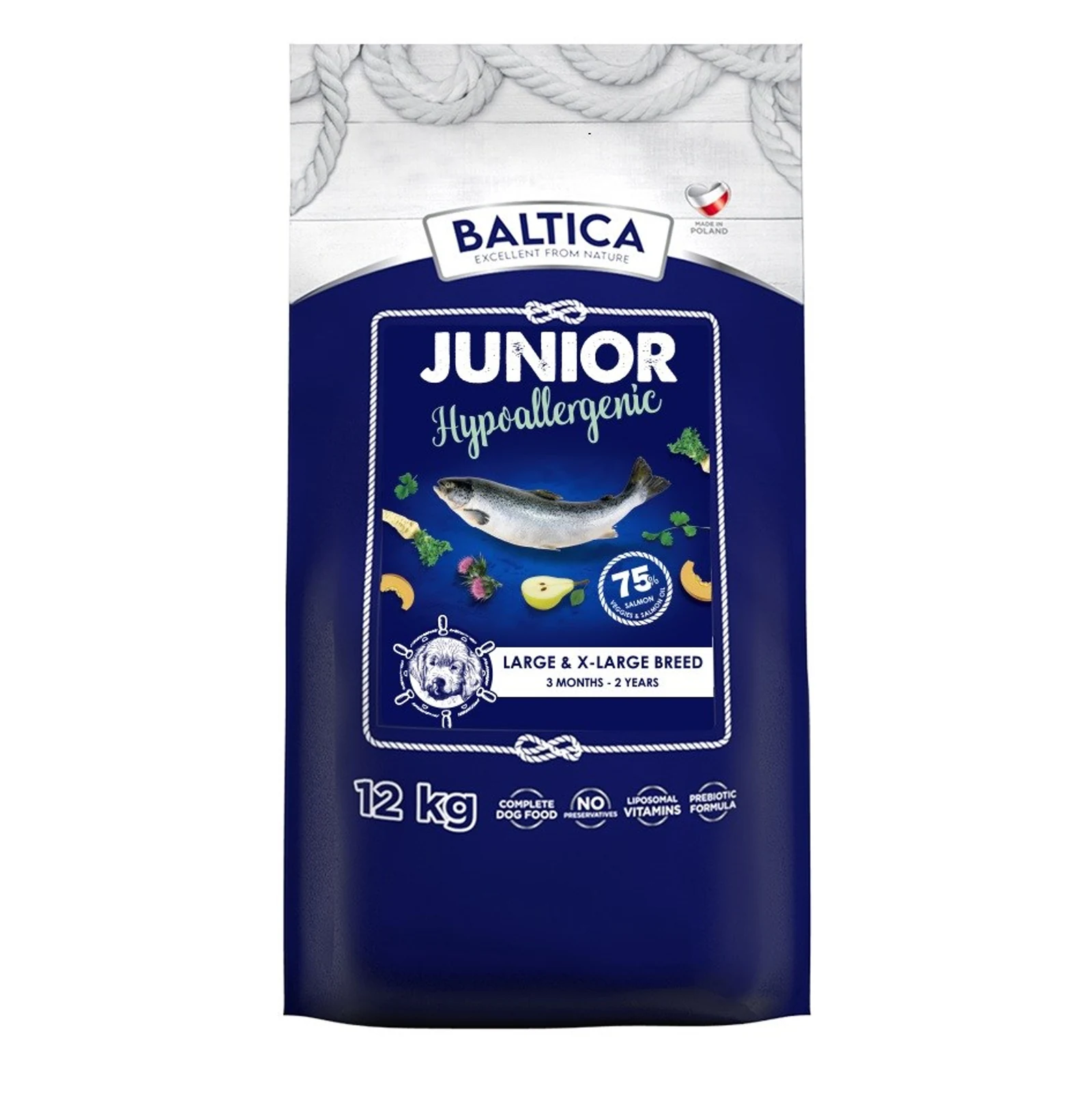 Karma sucha dla szczeniąt BALTICA EXCELLENT Junior z łososiem 12kg — zdjęcie 1 z 2