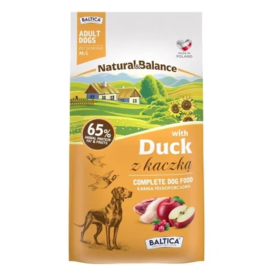 Karma sucha dla psa BALTICA NATURAL&BALANCE z kaczką, rozmiar M/L, 3 kg