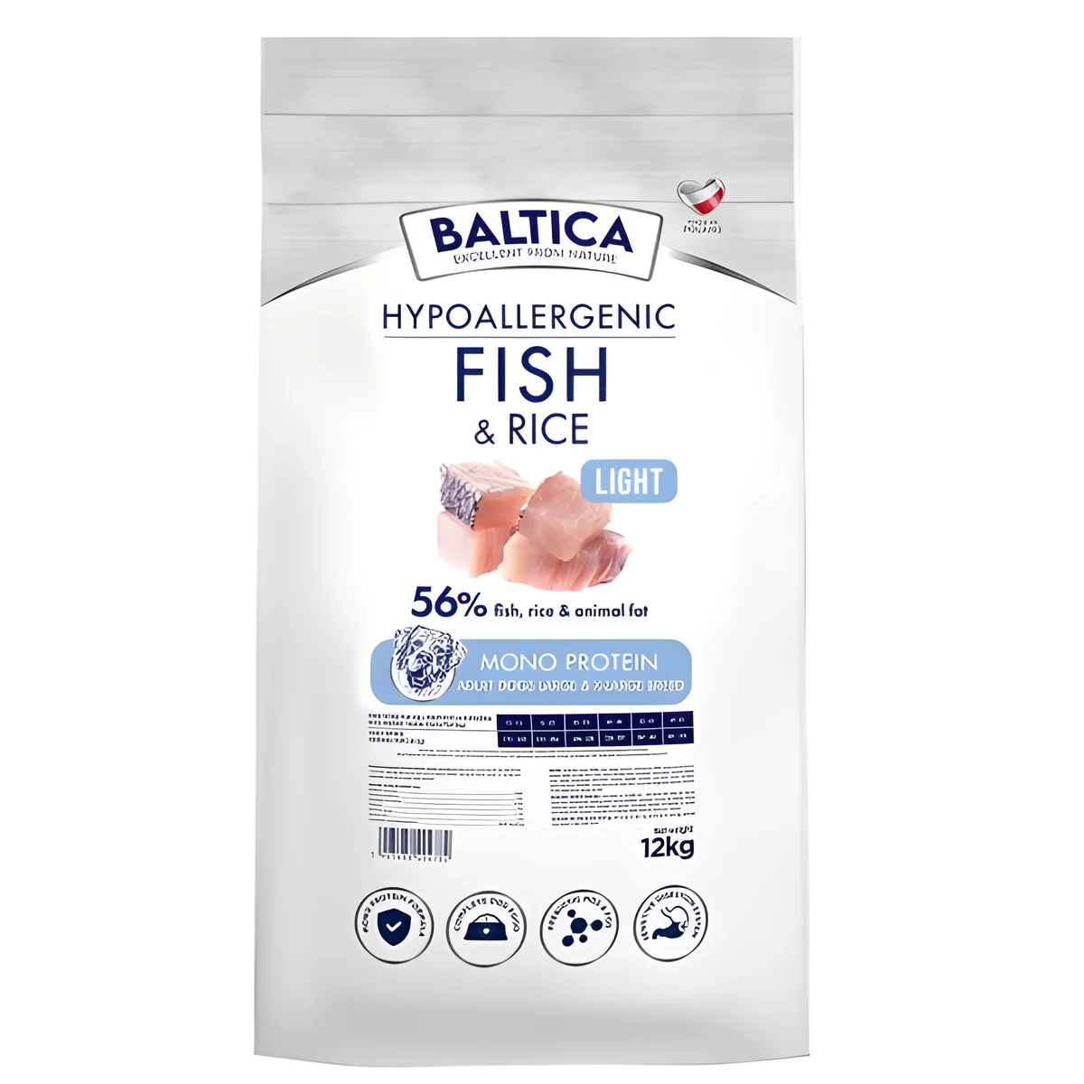 BALTICA NUTRACEUTIC Hypoallergenic Fish & Rice Light 12kg