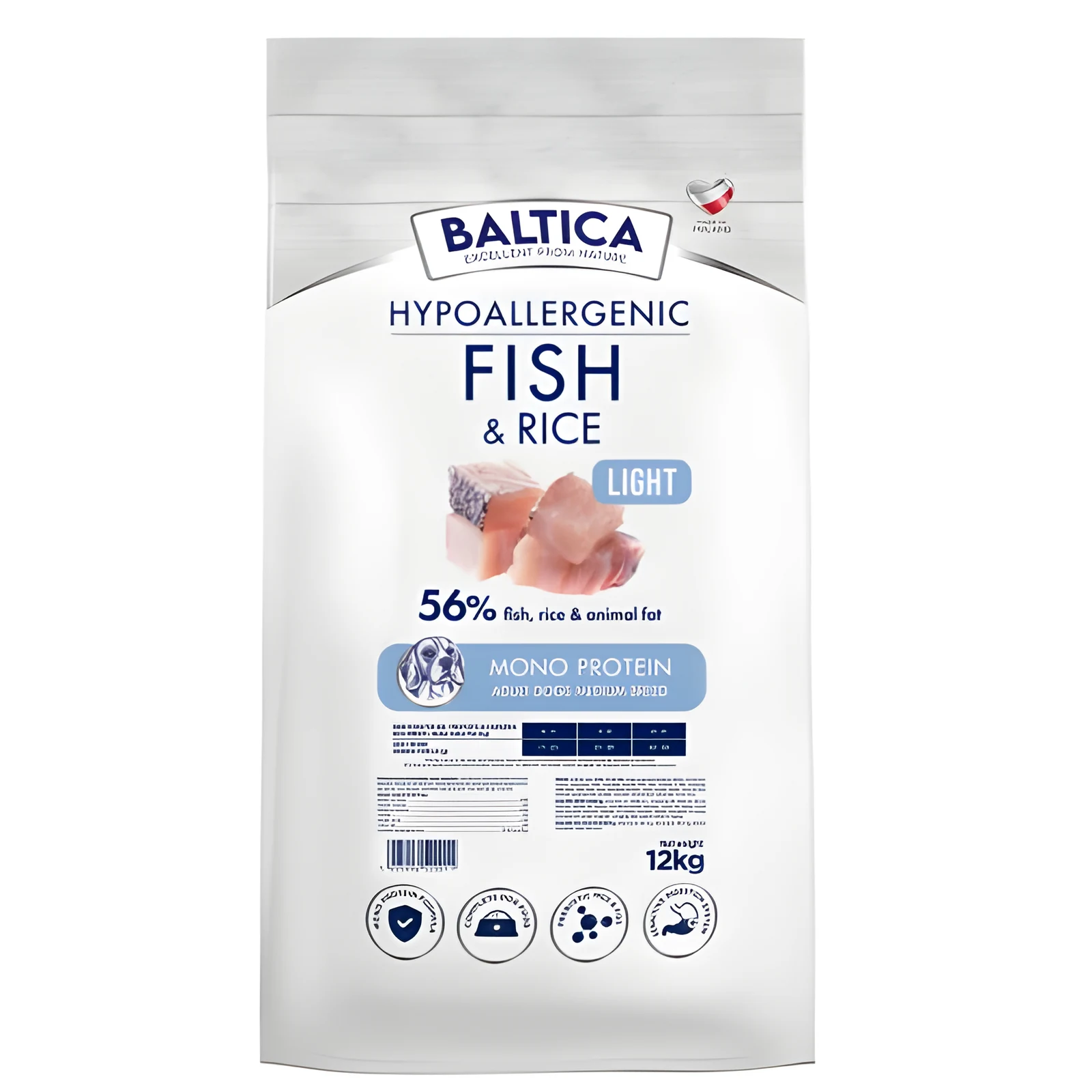 BALTICA NUTRACEUTIC Hypoallergenic Fish & Rice Light M 12kg — zdjęcie 1 z 2