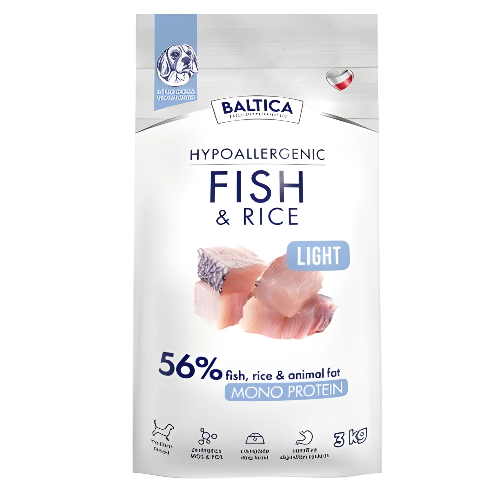 BALTICA NUTRACEUTIC Hypoallergenic Fish & Rice Light M 3kg — zdjęcie 1 z 2