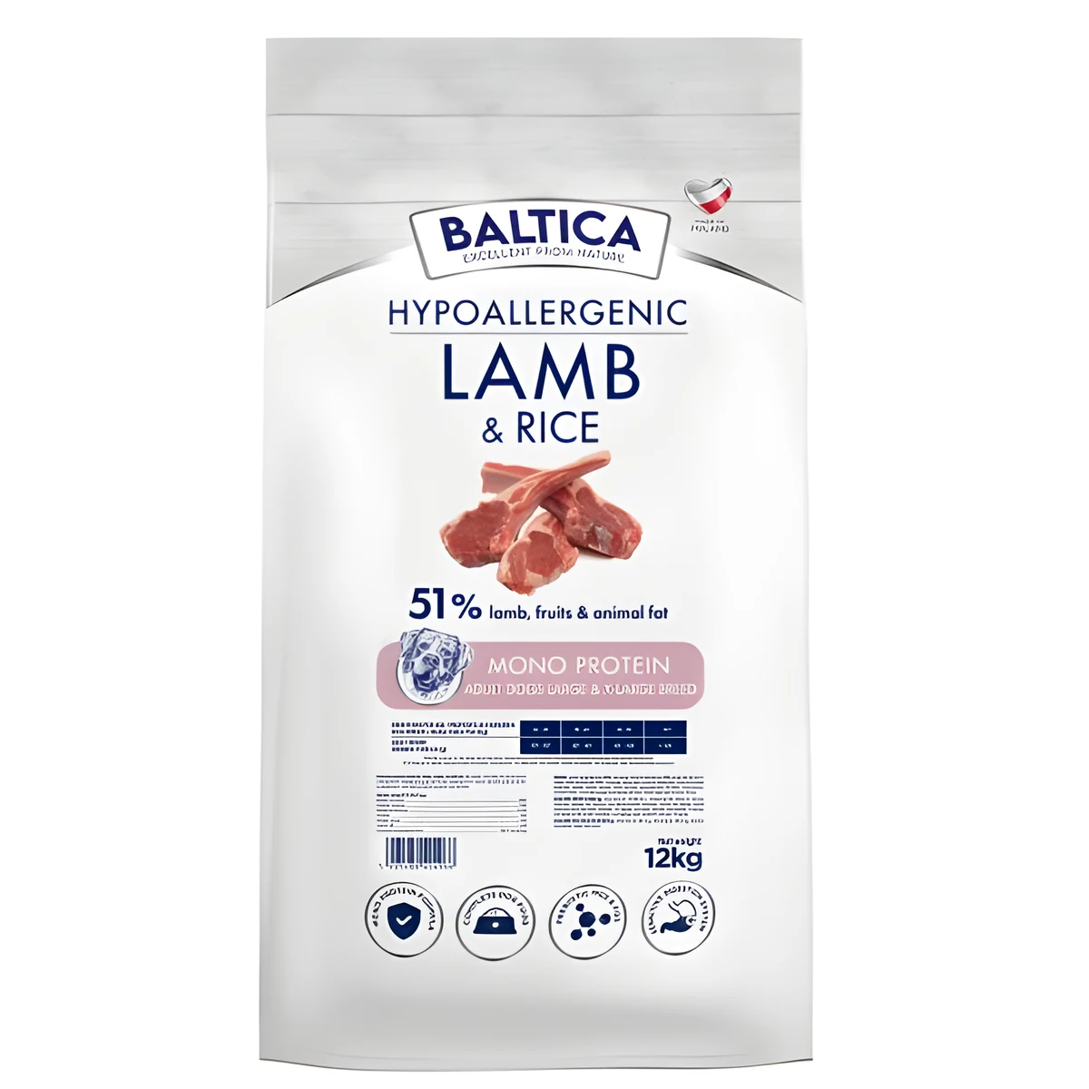 BALTICA NUTRACEUTIC Hypoallergenic Lamb & Rice L/XL 12kg