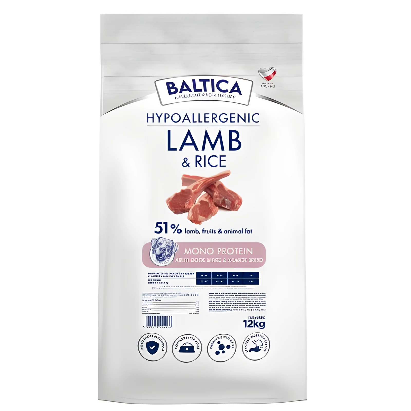 BALTICA NUTRACEUTIC Hypoallergenic Lamb & Rice L/XL 12kg — zdjęcie 1 z 2