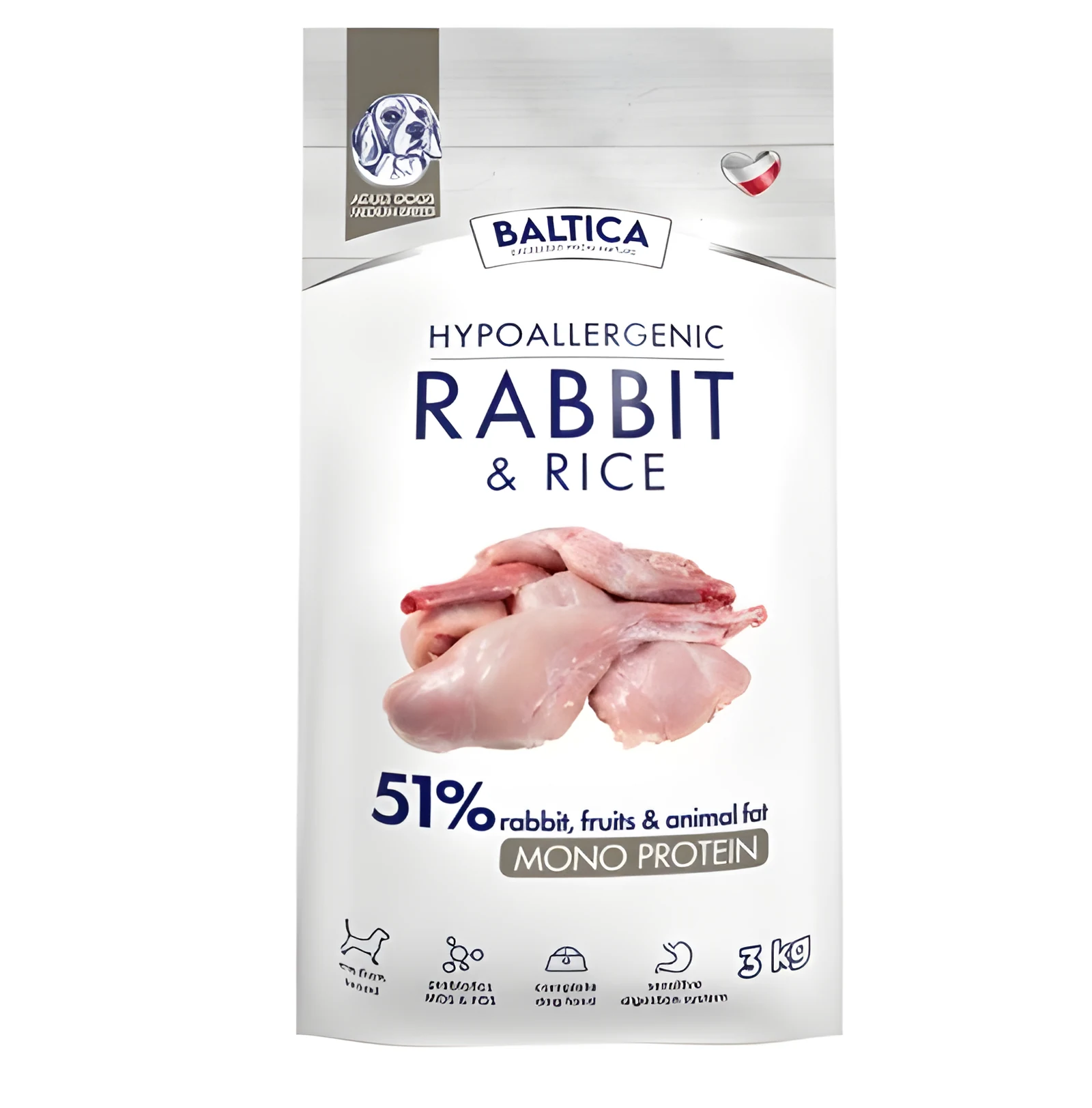 BALTICA NUTRACEUTIC Hypoallergenic Rabbit & Rice M 3kg — zdjęcie 1 z 2