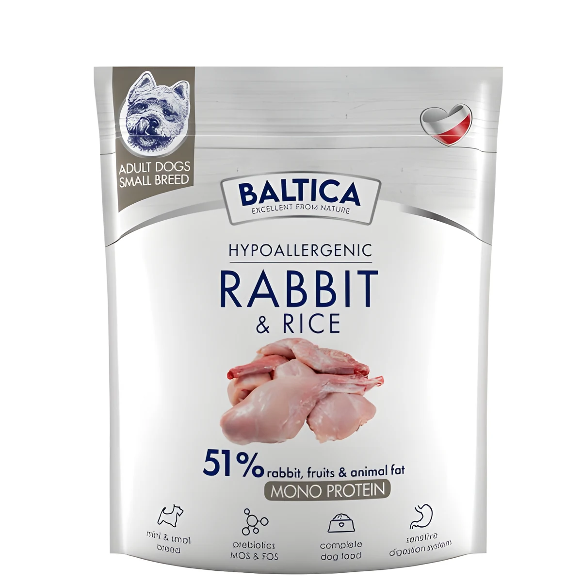 Hipoalergiczna karma sucha dla psów małych i średnich ras - Baltica Nutraceutic z królikiem i ryżem 1kg