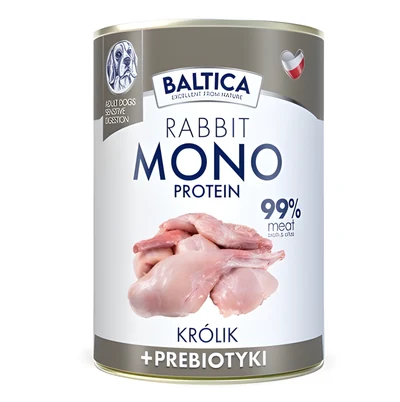 Mokra karma dla psa BALTICA NUTRACEUTIC z królikiem 99% + prebiotyki 400g
