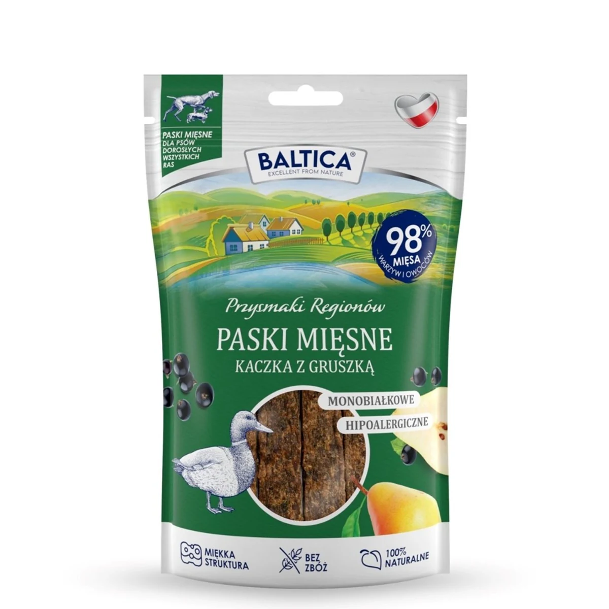 BALTICA Przysmaki Mięsne paski Kaczka z gruszką 90g