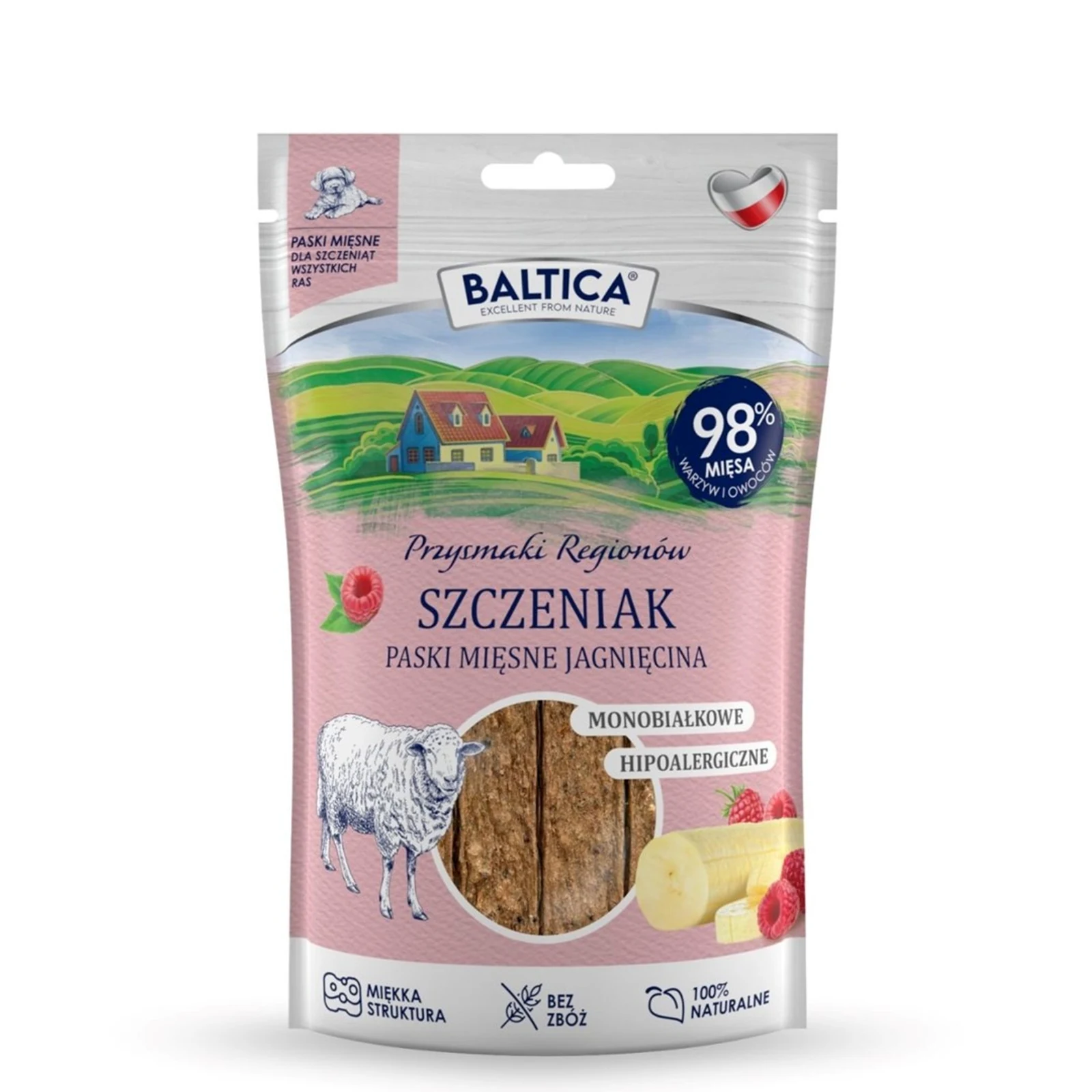 BALTICA Przysmaki Mięsne paski Szczeniak Jagnięcina 90g