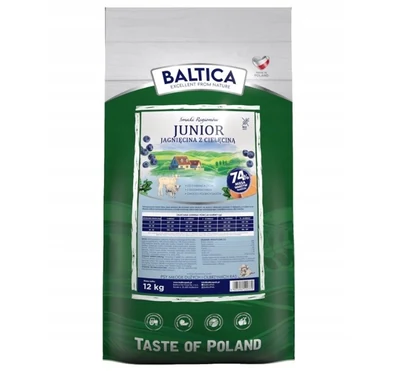 Karma sucha dla szczeniąt BALTICA SMAKI REGIONÓW Junior Jagnięcina 12kg
