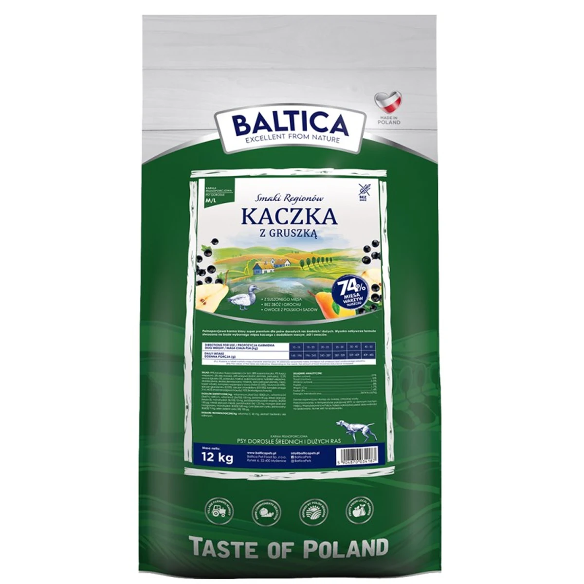 BALTICA SMAKI REGIONÓW Kaczka z gruszką M/L 12kg