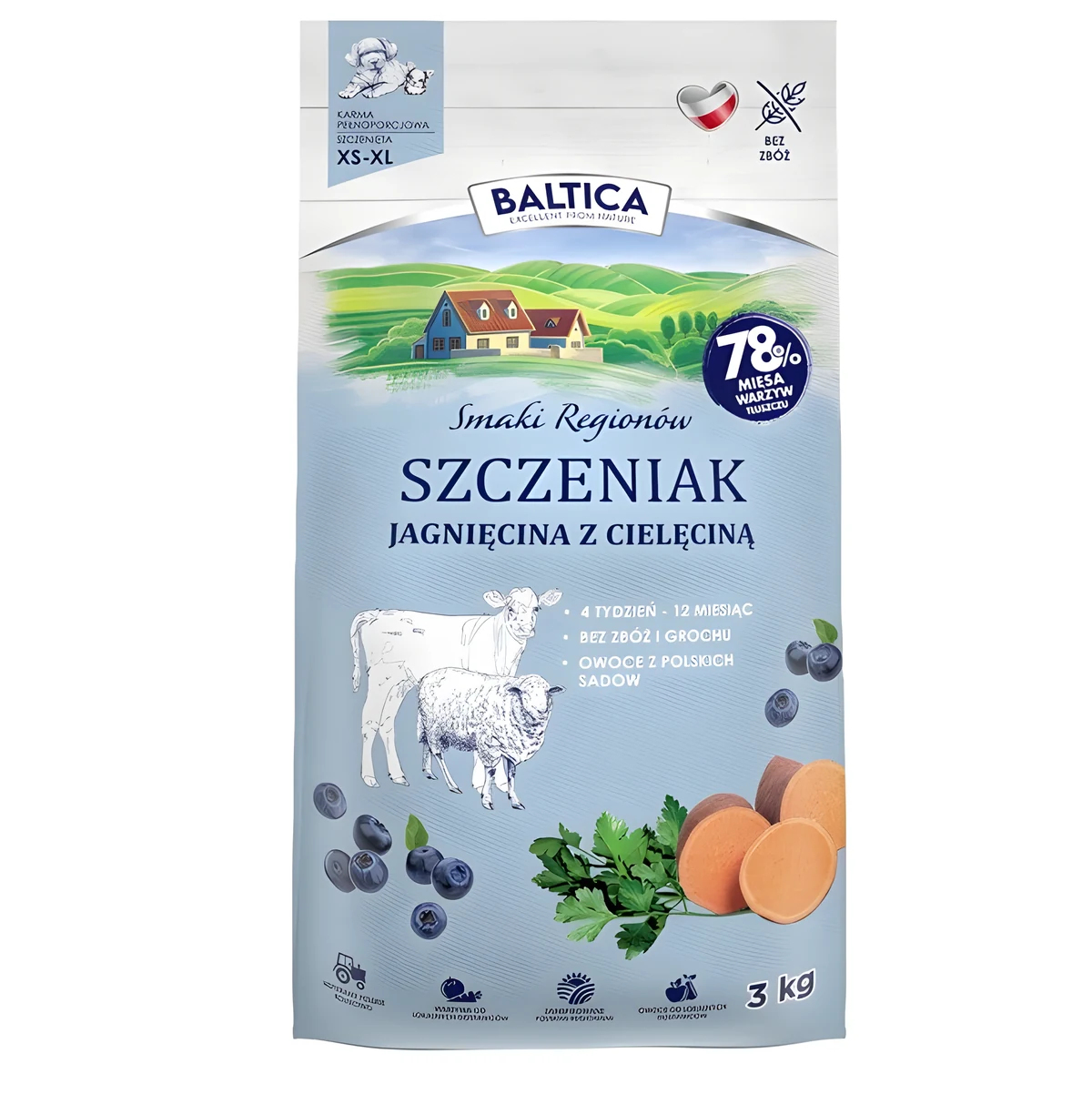 BALTICA SMAKI REGIONÓW Szczeniak Jagnięcina z cielęciną 3kg