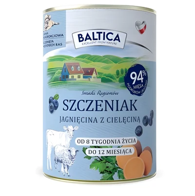 Karma mokra dla szczeniąt BALTICA SMAKI REGIONÓW Jagnięcina z cielęciną 400g